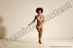 Underwear Gymnastic poses Woman Black Moving poses Slim medium brown Dynamic poses Academic